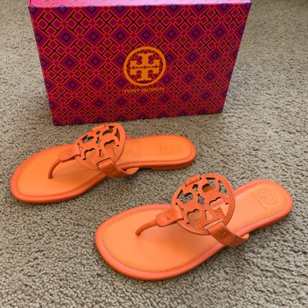NEW 8 Tory Burch Miller Tumbled Leather Poppy Red - Picture 8 of 12